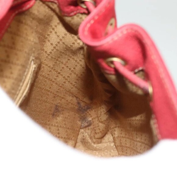 GUCCI Bamboo Backpack Suede Leather Red Gold 003 1956 0030 Auth 129916 main image 9